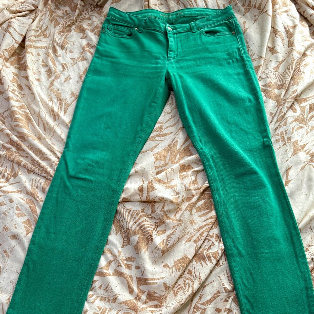 Michael Kors Skinny Women Jeans Sz 8 Kelly Green